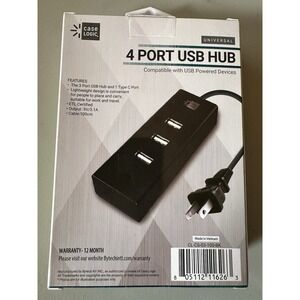 Case Logic Universal 4 Port USB Hub New